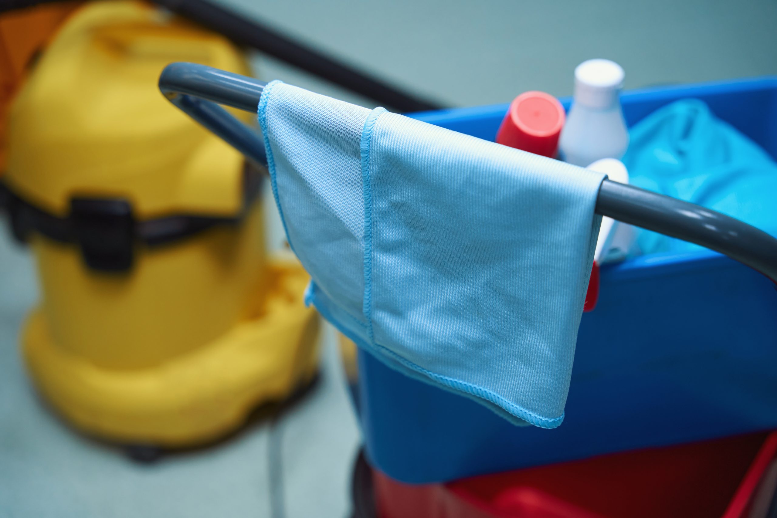 clean cloth for wiping and other house cleaning equipment