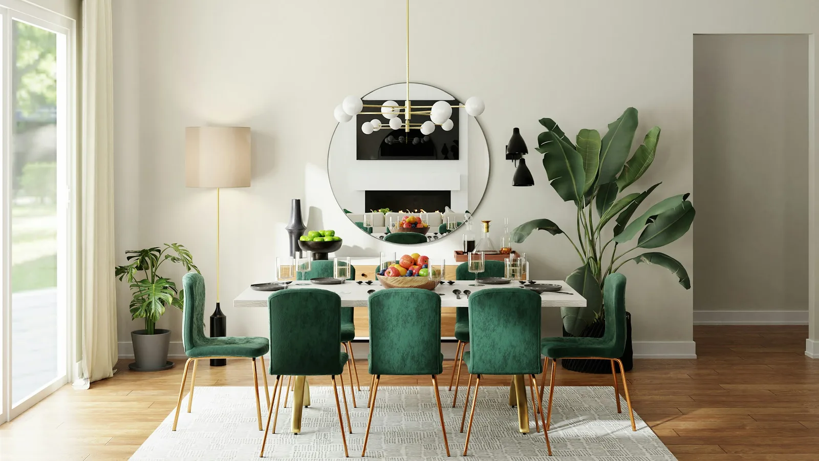 Holiday Cleaning Checklist: Get Your Tampa Home Guest-Ready Bright, tidy dining room with a set table, green chairs, and natural light
