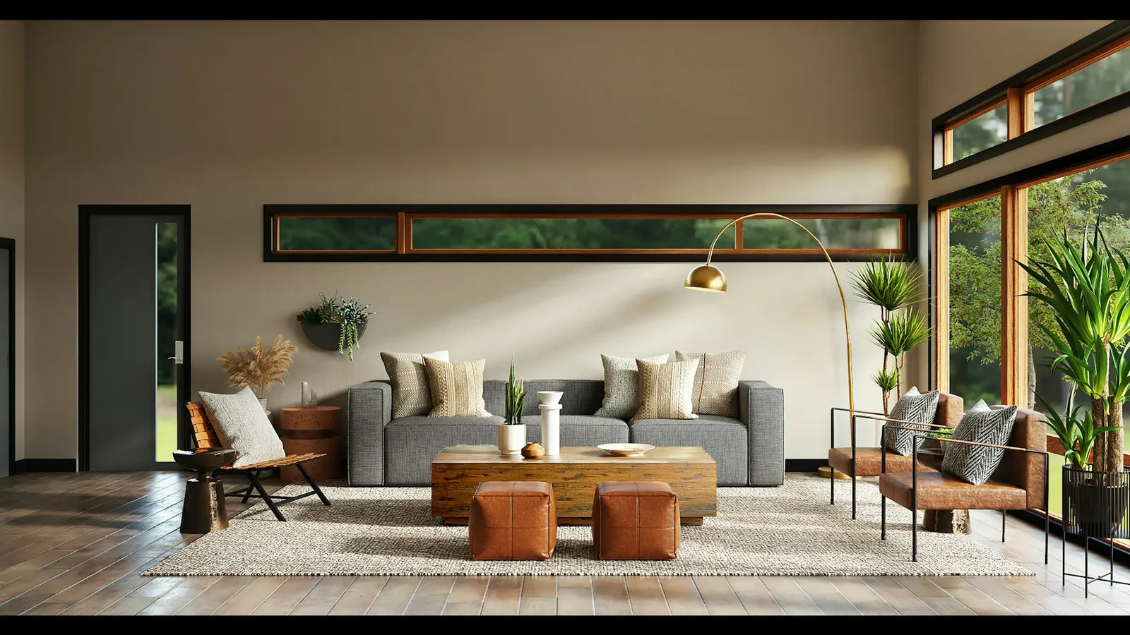How to Prepare for Your First House Cleaning in Tampa Tidy, bright living room with a gray sofa, wood coffee table, and large windows